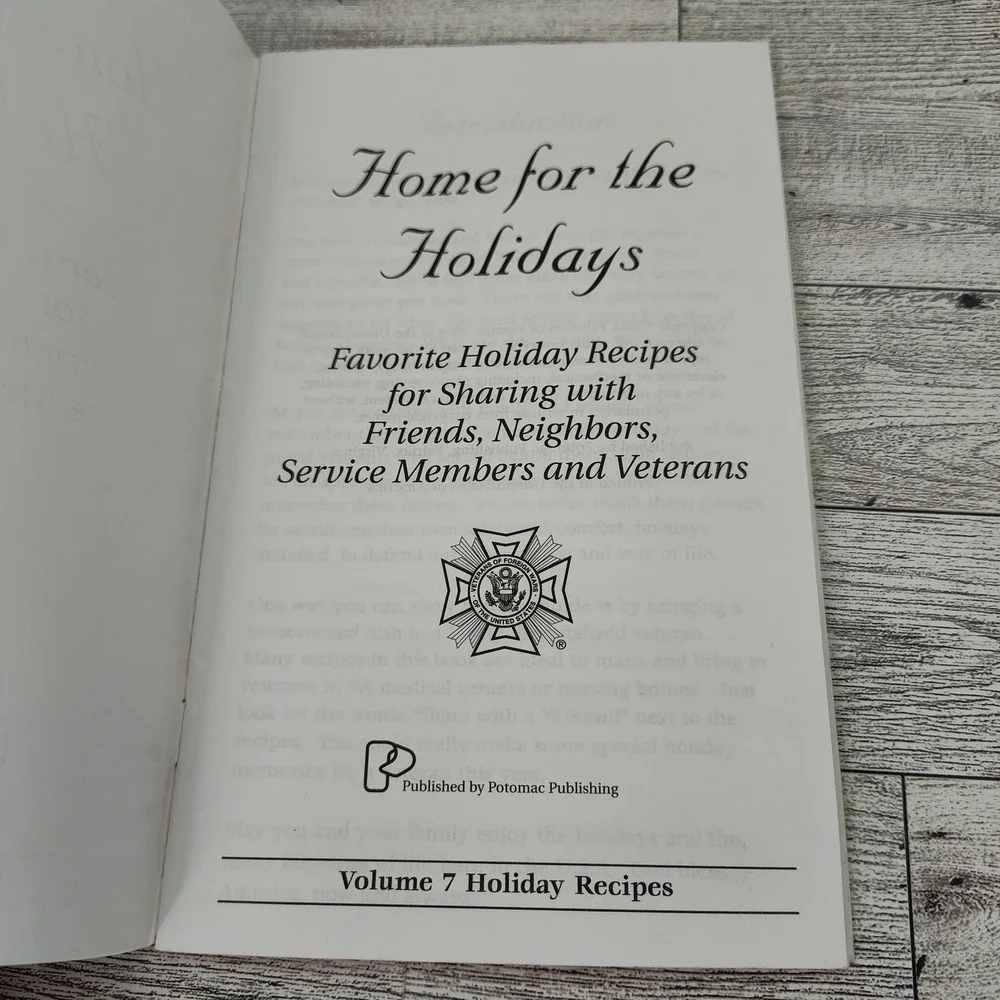 Home for the Holidays Vol 7 2002 VFW‎ Community Holiday Cookbook Vintage Booklet